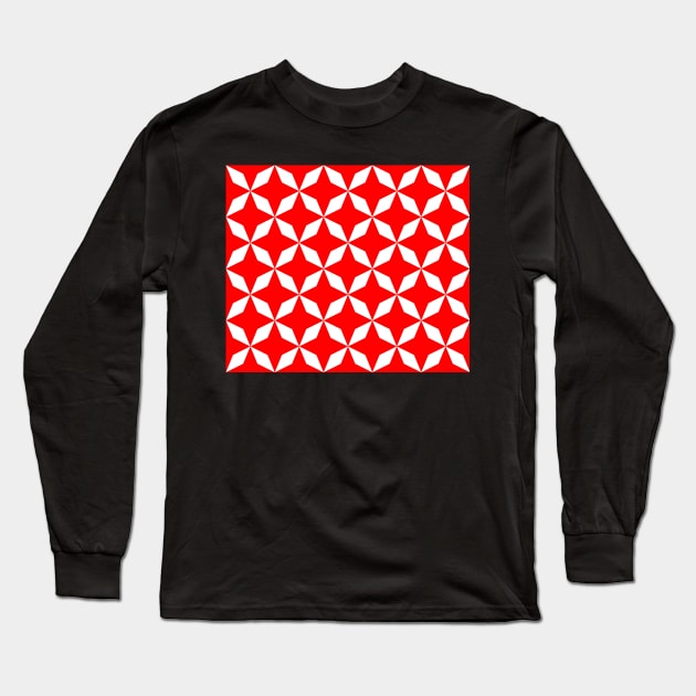 Abstract pattern - red and white. Long Sleeve T-Shirt by kerens
